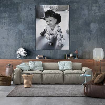 Original Child Paintings from Photo Acrylic Wall Art Abstract Little Son Artwork for Home Decor | PAINTING FROM PHOTO #41