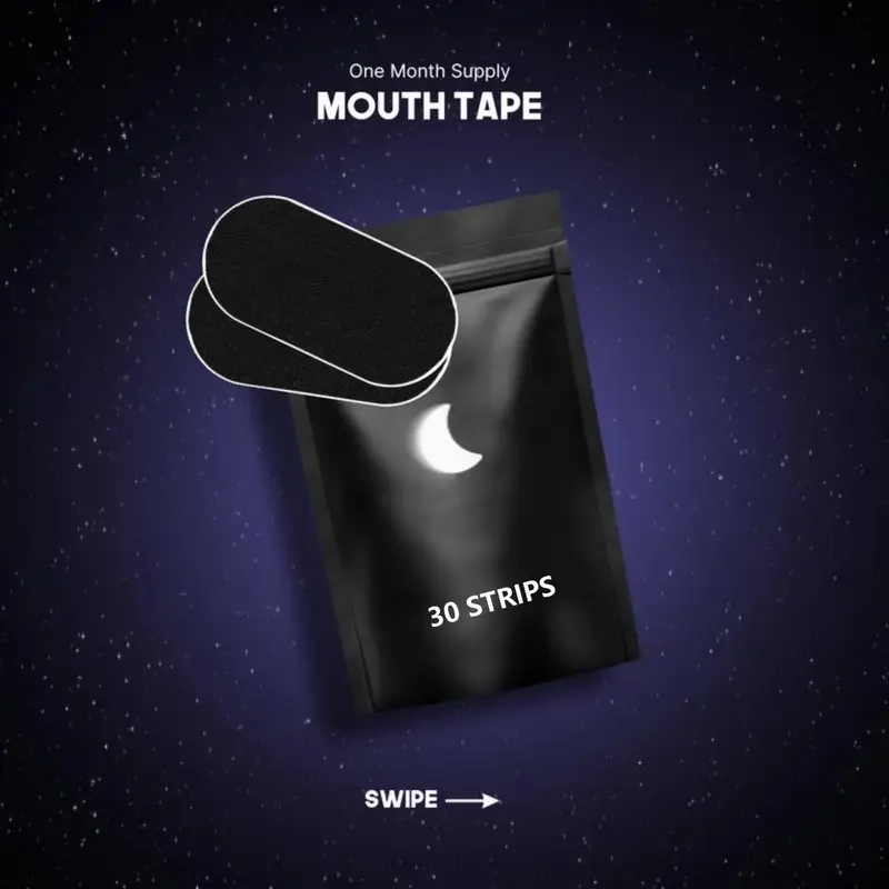 30 Count Mouth Tape Soft Grade Fabric, Strong Hypoallergenic Adhesive, One Month Supply - Mother's Day Gift