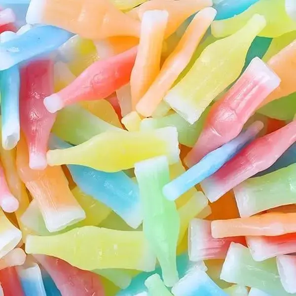 Nik-L-Nips Vintage Wax Bottle Candy Drinks Filled with Syrups (Cherry, Orange, Lemon, Blue Raspberry, and Apple) 1 Pound Pack...