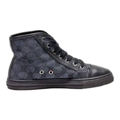 GUCCI High Top Trainers Black Canvas Womens UK 4