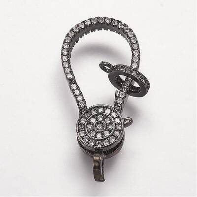 Brass Micro Pave Cubic Zirconia Lobster Claw Clasps