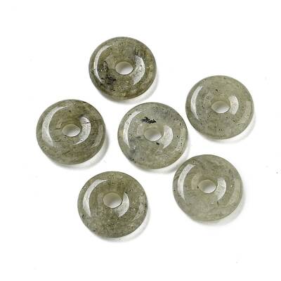 Natural Labradorite Donut/Pi Disc Charms