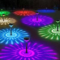 Solar Pathway Lights 8 Pack, Color Changing+8 Fixed Colors (Warm White/Cool White/RGB Colored) Solar Lights Outdoor Waterproo...