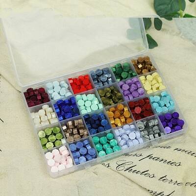 24 Grids Sealing Wax Particles