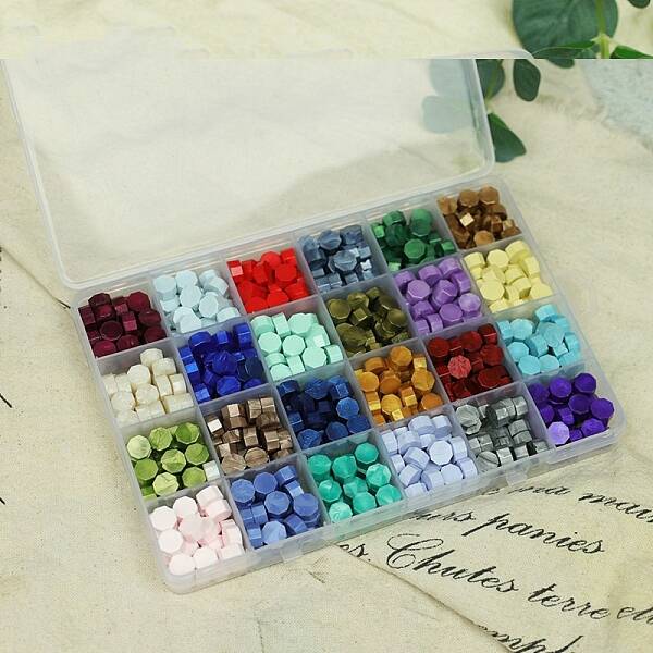 24 Grids Sealing Wax Particles
