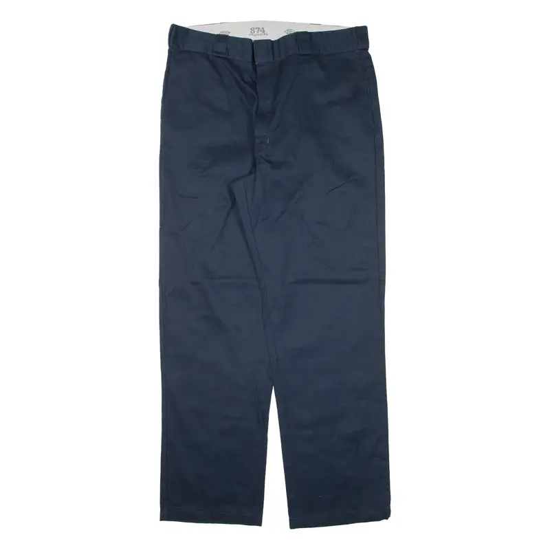 DICKIES 874 Workwear Mens Trousers Blue Regular Straight W38 L32