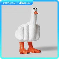Middle Finger Duck Figurines, Funny Home Decor Duck You Figure, Cute Animal Design Figurine, Rude Duck Trinket, Porch Goose D...