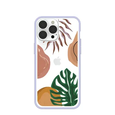 Clear Abstract Botanics iPhone 13 Pro Max Case With Lavender Ridge