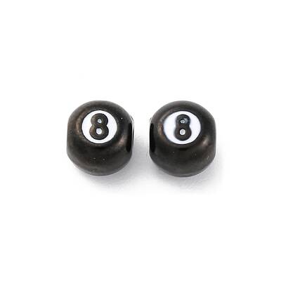 8 Ball 304 Stainless Steel Enamel Beads