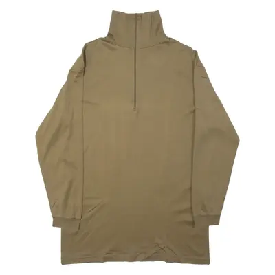 Military Womens T-Shirt Brown 1/4 Zip L