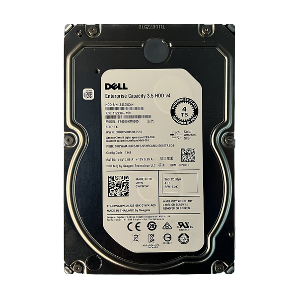 XWM1W Dell 4TB 12Gb/s SAS 7200 3.5-Inch Hard Drive