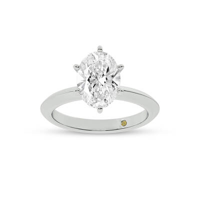 Prism Knife Edged Six Prong Oval Lab Grown Solitaire Diamond Ring | 14K White Gold 1 1/2 CT. TW.