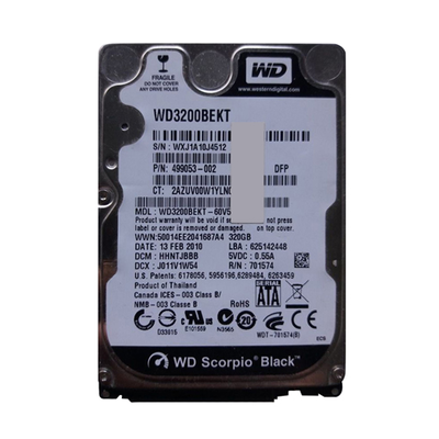 499053-002 HP 320GB 7200RPM SATA 3Gb/s 16MB Cache 2.5-inch Hard Drive