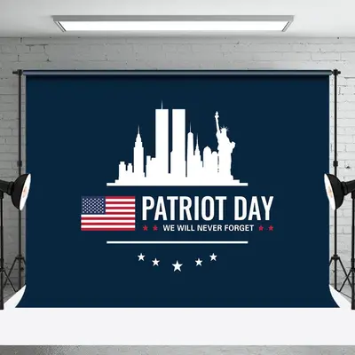 Usa Flag We Will Never Forget Patriot Day Backdrop