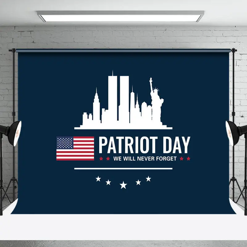 Usa Flag We Will Never Forget Patriot Day Backdrop