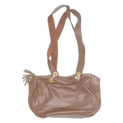 SELLERIA MILLY POLO CLUB Womens Shoulder Bag Brown Leather