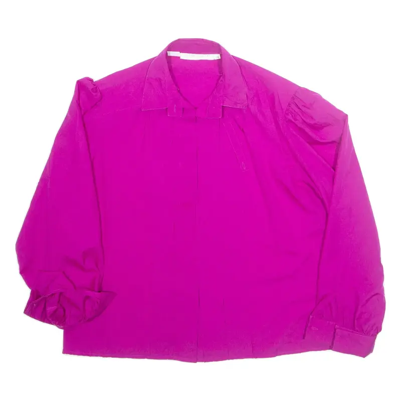 Womens Blouse Pink Collared Long Sleeve M