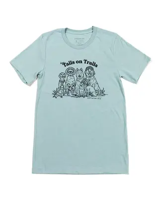Happy Tails Unisex Tee | Dusty Blue | Size: S