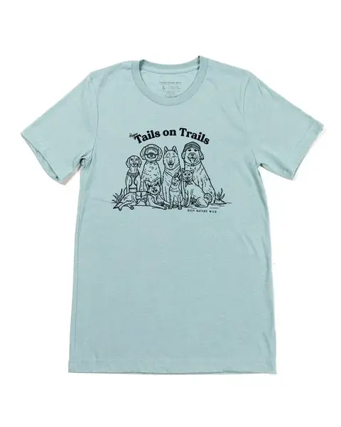 Happy Tails Unisex Tee | Dusty Blue | Size: S