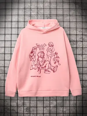 LGBTQ+ Unisex Men's Figure Graphic Drop Shoulder Hoodie, Trendy Loose Long Sleeve Hooded Pullover Tops, Men Clothing, LGBT O...