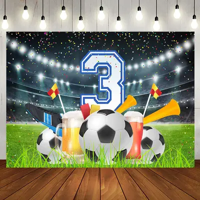 Football Field Stands Cheers 3rd Birthday Backdrop - Aperturee