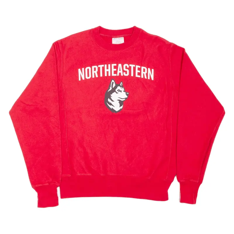 CHAMPION Reverse Weave Northeastern USA Sweatshirt Red Mens S