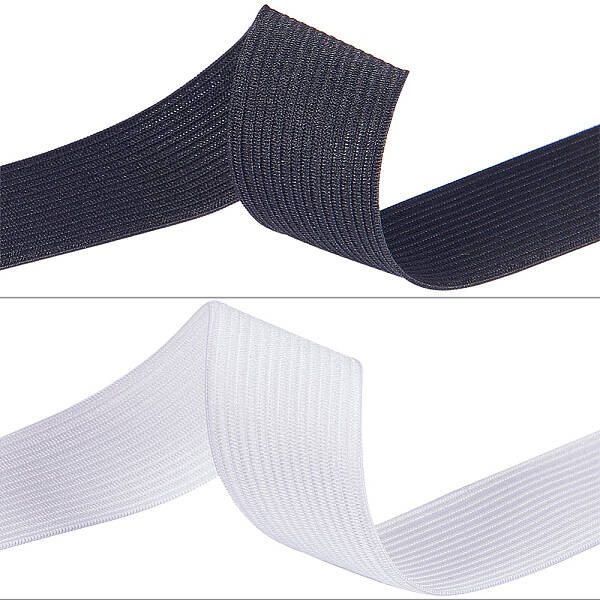 BENECREAT 20 Yards 25mm Wide Flat Elastic Band Spool Sewing Bands Webbing Garment Sewing Accessories (10Yards/Color)