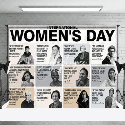 Aperturee White Great Person International Womens Day Backdrop, 3X2FT(1MX0.6M), 14 USD, commemorative backdrops, DMHD5Y86-M