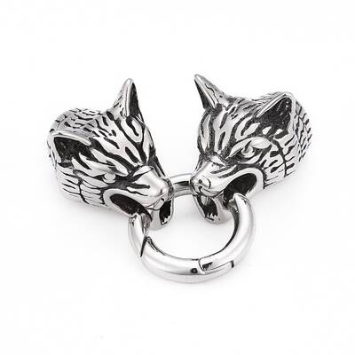 Wolf Head Stainless Steel Spring Gate Rings