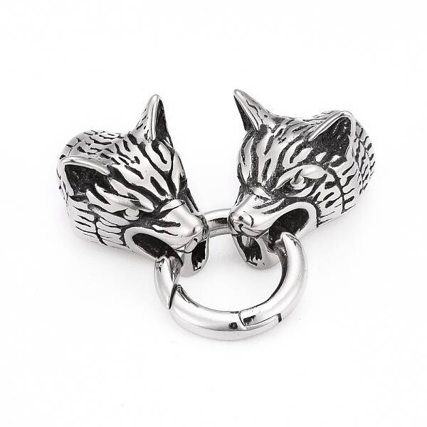 Wolf Head Stainless Steel Spring Gate Rings