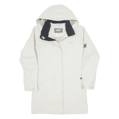 JACK WOLFSKIN Rain Jacket Cream Womens UK 8