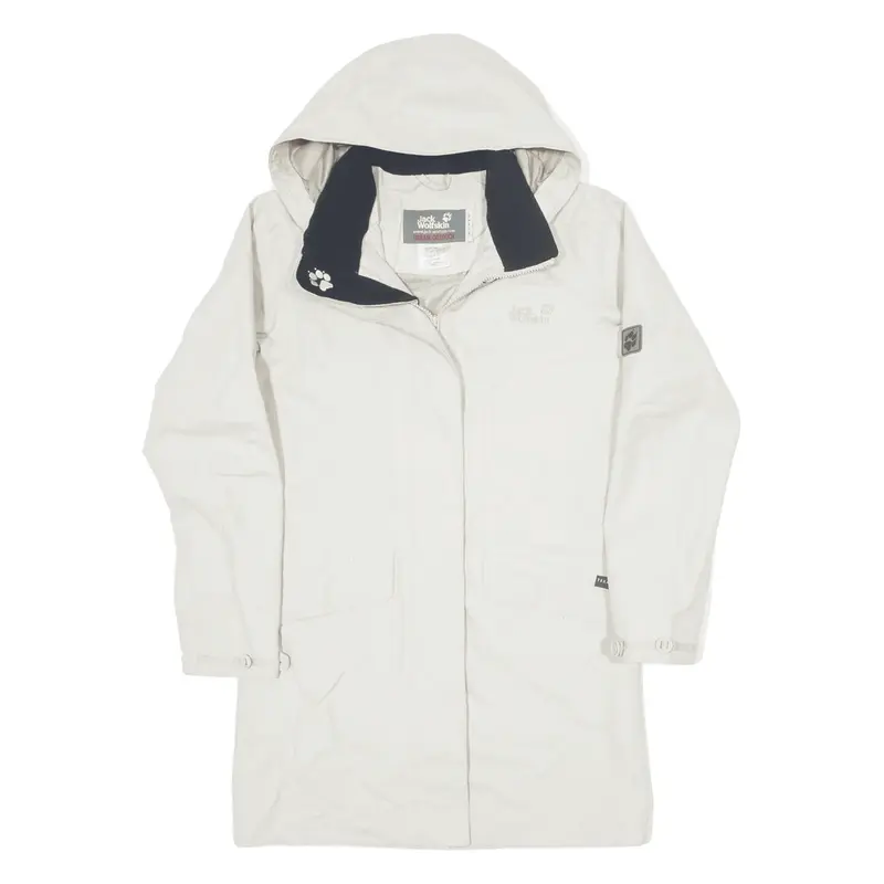 JACK WOLFSKIN Rain Jacket Cream Womens UK 8