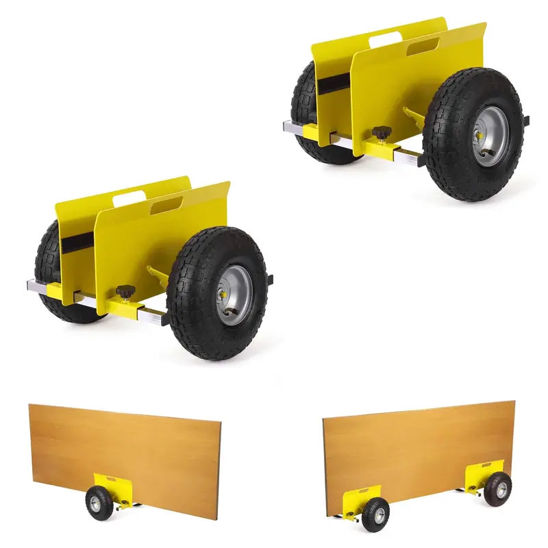 Garvee Heavy Duty Adjustable Panel Dolly - 600 lbs Capacity Slab Mover with 10 Inflatable Rubber Tires - All-Terrain Hand Tr...