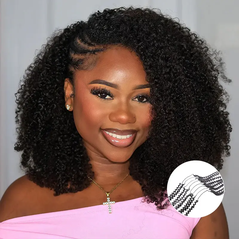 Afro Curly Crochet Hair Extension Pre-Separated Feather Soft Knotless