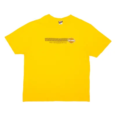 HARLEY DAVIDSON Orlando Florida Mens Biker T-Shirt Yellow USA 2XL