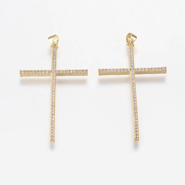Brass Micro Pave Cubic Zirconia Big Pendants