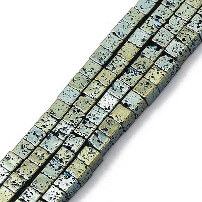 Electroplated Natural Lava Rock Beads Strands
