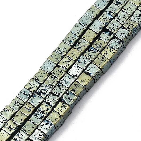 Electroplated Natural Lava Rock Beads Strands