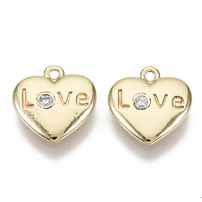 Brass Micro Pave Cubic Zirconia Charms