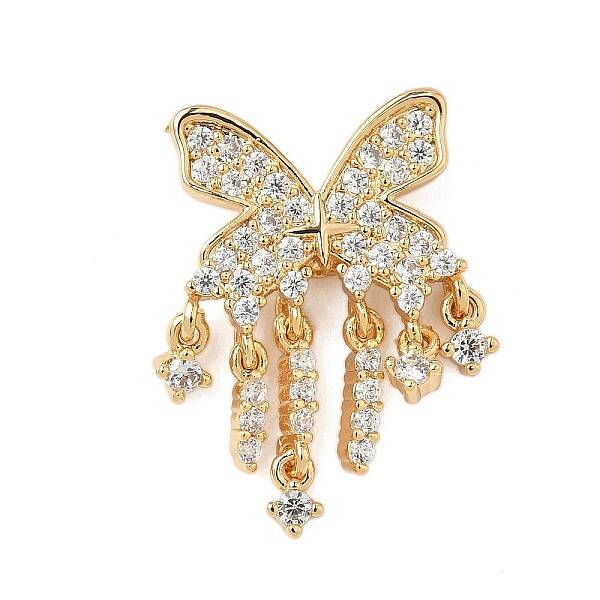 Brass Micro Pave Clear Cubic Zirconia Pendants