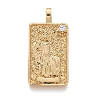 Brass Micro Pave Clear Cubic Zirconia Pendants
