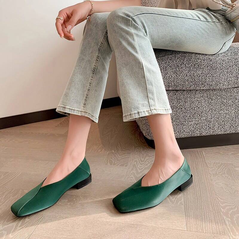 CHIKO Azalea Square Toe Block Heels Pumps Shoes
