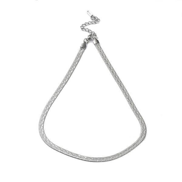 Non-Tarnish 304 Stainless Steel Herringbone Chain Necklace