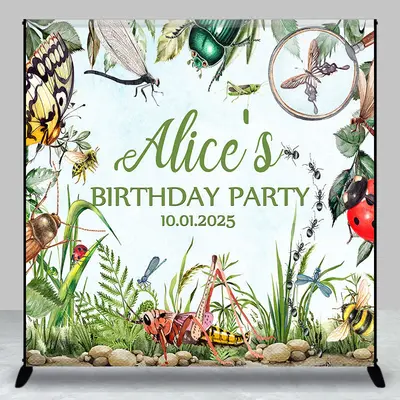 Aperturee Biologists Insect World Custom Birthday Backdrop | Happy Birthday Backdrop | Custom Backdrop For Birthday Party | C...