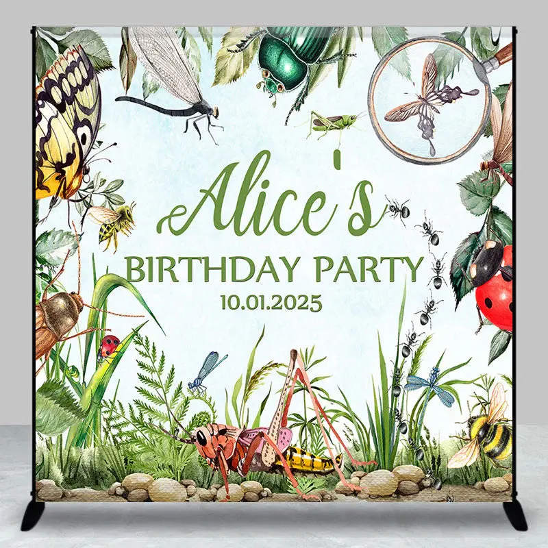 Aperturee Biologists Insect World Custom Birthday Backdrop | Happy Birthday Backdrop | Custom Backdrop For Birthday Party | C...