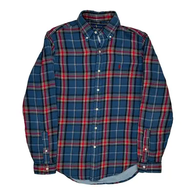 Ralph Lauren Checked Flannel Shirt - Medium Blue Cotton
