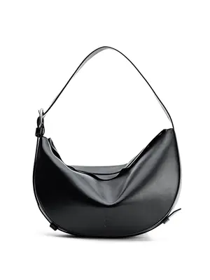 Smting Half Moon Crossbody Bag with Zipper