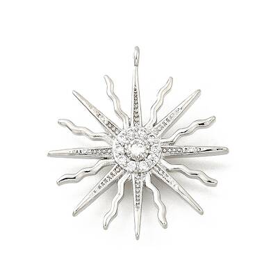 Brass Micro Pave Cubic Zirconia Pendants