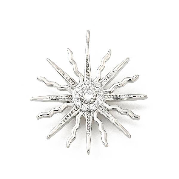Brass Micro Pave Cubic Zirconia Pendants