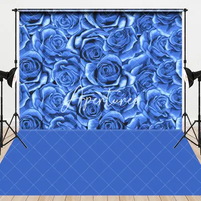 Aperturee Elegant Royal Blue Rose Fine Art Combo Set Backdrop, 7 x 5 ft / 7 x 5 ft, 97.4 USD, combo set backdrops, AH0D625-D,...